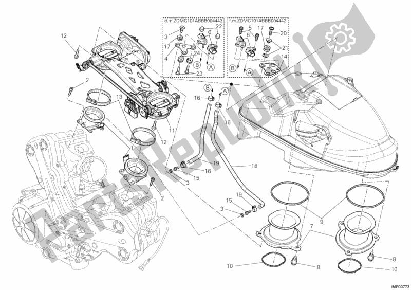 Todas as partes de Corpo Do Acelerador do Ducati Diavel Carbon USA 1200 2011